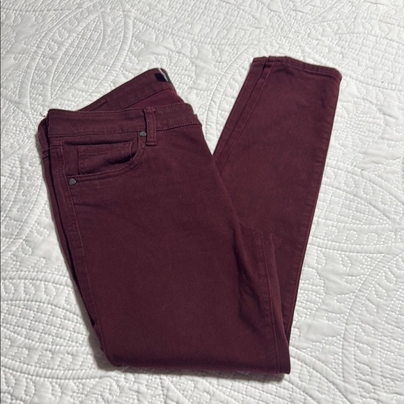 Women's Burgundy Jeans - Picture 6 of 9